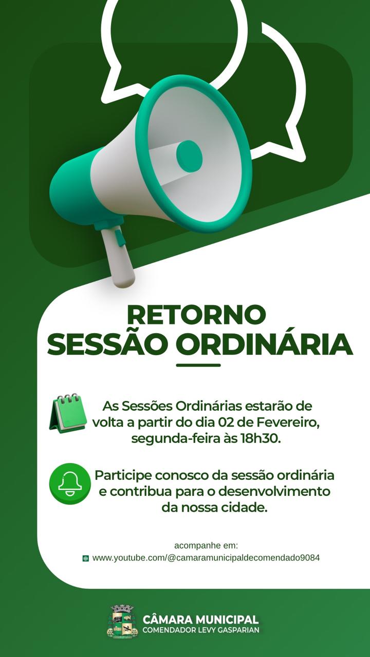 Sessão Ordinária 2026 Retorno da Sessão Ordinária 2026